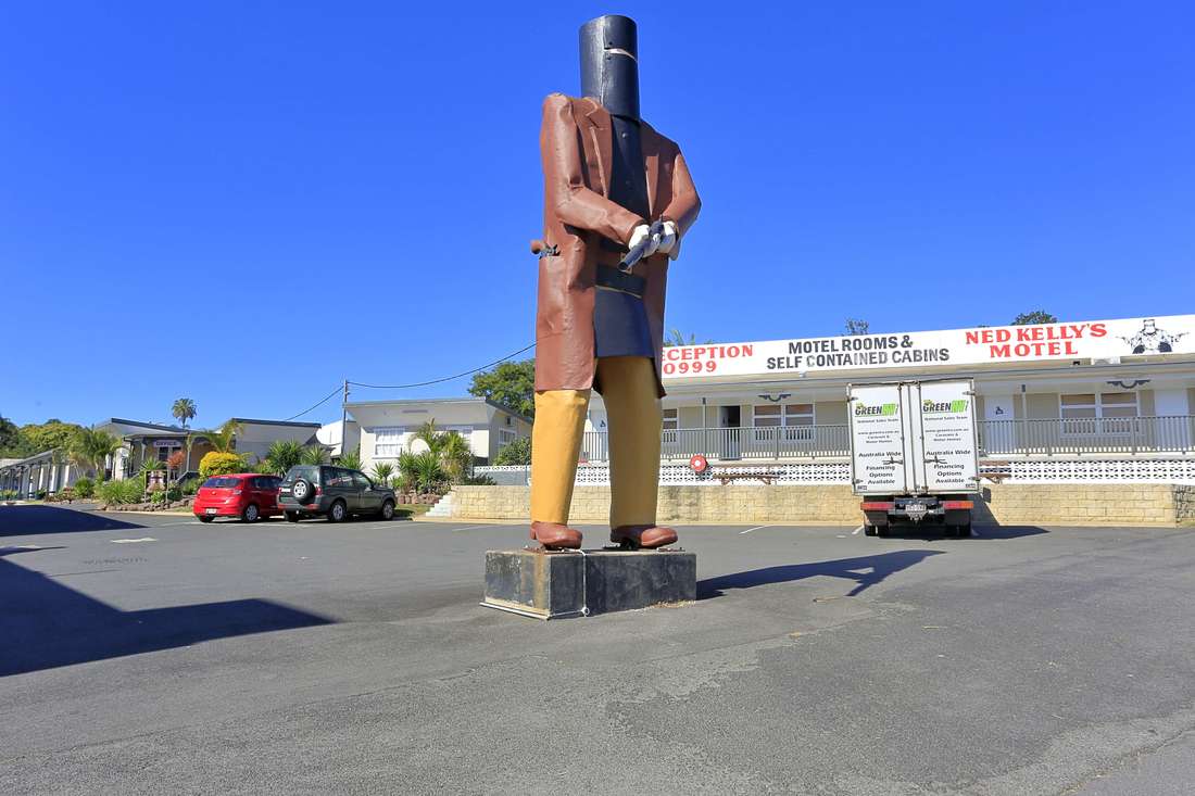The Giant Ned Kelly statue, Maryborough Queensland. (as seen in Big Things)